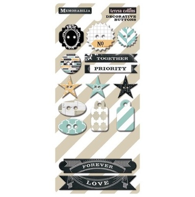 Ґудзики Teresa Collins Designs - Memorabilia - Chipboard Buttons