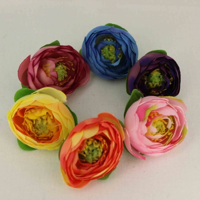 Тканинний цвіт Півоніяу, 4 см, колір на вибір: жовтий, бордовий, помаранчевий, рожевий, синій, фіолетовий
