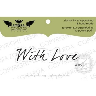 Акриловый штамп Lesia Zgharda TA058 With love, размер 5,4x1,1 см