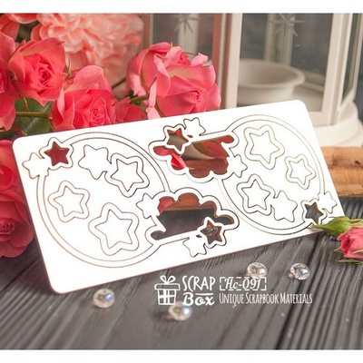 Чипборд ScrapBox - шейкери з хмарками 2шт. Hc-091