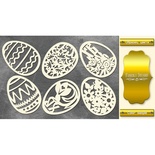 Набір чіпбордів Великодні яйця, колір золото, ТМ Фабрика Декору