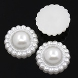 Квіточка, імітація перлинок, 20мм, колір білий, 1 шт.