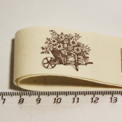 Стрічка від Thailand - Lovely Flower Print Cotton Ribbon Label String, 1 метр