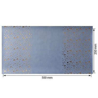 Відріз екошкіри з тисненням золотою фольгою Golden Stars Stars Heavenly, 50см х 25см, ТМ Фабрика Декору