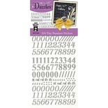 Набір наліпок - висічок HOTP - Tiny Numbers Dazzles Slvr, розмір 10x23 см, 72 шт., колір срібло