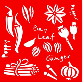 Трафарет - Специи, 18*18см