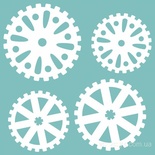 Чипборд от Вензелик - Набор шестерен 04, размер:  82x82  мм