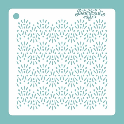 Трафарет 16 для творческих работ из прозрачного пластика от Вензелик, 155x155 мм