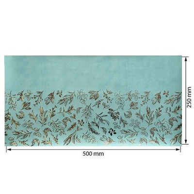 Відріз екошкіри з тисненням золотою фольгою Golden Branches Mint 50x25см, ТМ Фабрика Декору