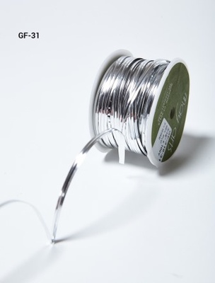 Стрічка - Metallic Foil / Twist Tie - срібло, ширина - 5 мм, довжина 90 см