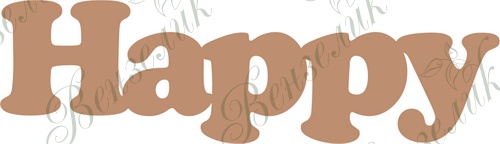 Чипборд від Вензелик - Happy, розмір: 20*70 мм