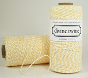 Бавовняний шнур від Divine Twine - Lemon, 1 мм, колір жовтий/білий, 1м