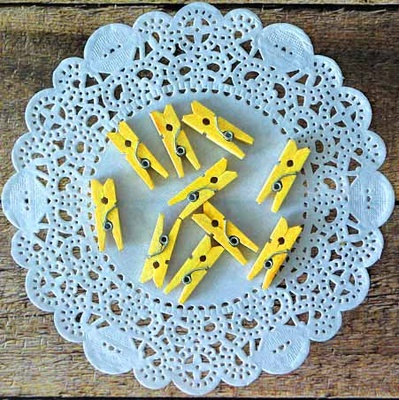 Прищіпки Деревʼяні від ScrapBerryʼs "Жовті", 2,5см, 10 см