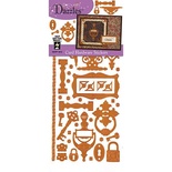 Набір наліпок - висічок HOTP - Card Hardware Dazzles Copper, розмір 10x23 см, 49 шт., колір мідь.