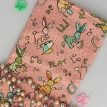 Бавовна, Зайчики на рожевому фоні, 45x55см