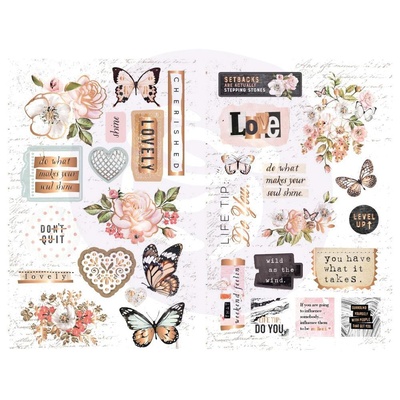 Наліпки з чіпборду Prima - Apricot Honey - Chipboard Sticker, 30шт.