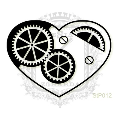 Акриловый штамп Lesia Zgharda StP012 Сердце с шестеренками