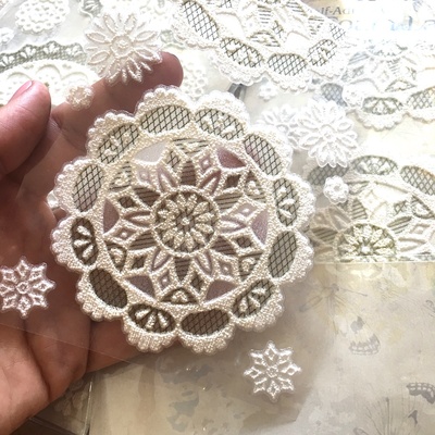 Самоклейні мереживні серветки від ScrapBerryʼs, набір 3шт.