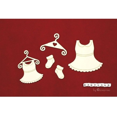 Чипборд Scrapiniec - Набор платьиц, 5 элементов