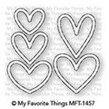 Ніж для вирубки My Favorite Things - Die-namics Lots of Hearts Hearts Outlines