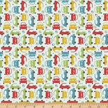 Тканина 100% бавовна, фланель - Легкові машинки на блакитному, 45x55см