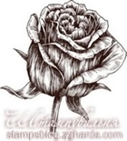 Акриловый штамп FL004a Роза, размер 2,7 * 3 см