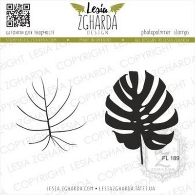 Набір акрилових штампів Lesia Zgharda Листя Монстери FL189, 2 шт
