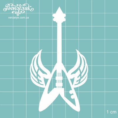 Чипборд від Вензелик - Гітара 02, розмір: 44x80 мм