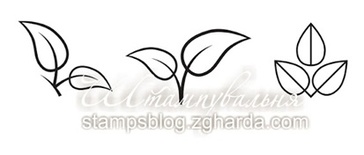 Набор мини-штампов N019 Листья, 3 штуки