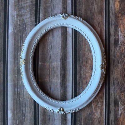 Гипсовая большая рамка, белая с золотом от Е.В.A, 9,6 см, 1 шт.