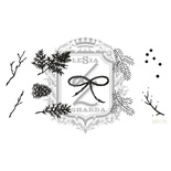 Акриловый штамп Lesia Zgharda SR178 Веточки, шишки, ягодки, набор из 10 штампов