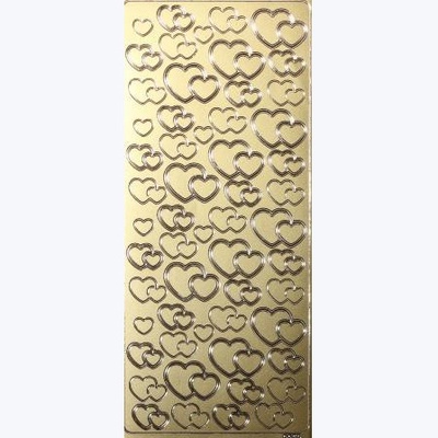 Контурні стікери Два Серця, золоті SCB 1500590