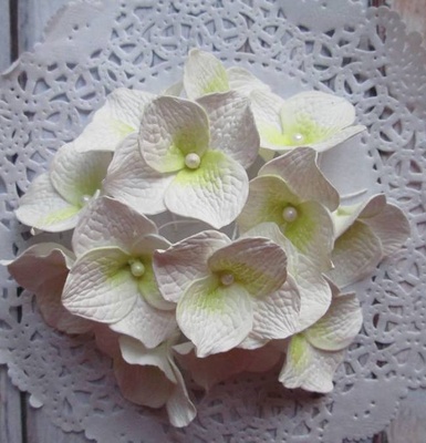 Гортензії з фоамірану, діаметр 35 мм, колір білий, 5шт.