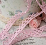 Тасьма мереживна від ScrapBerryʼs - Трикутники П/Е 1,1 см рожева, 2 м