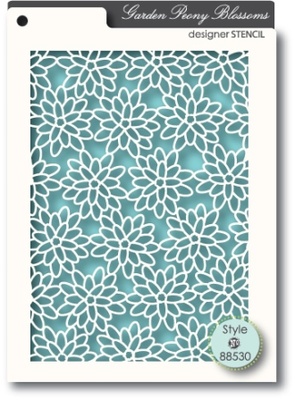 Маска от Memory Box -  STENCILS- Peony Blossoms