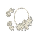 Набір чіпбордів Рамка з шишками 769, 10x15см, колір молочний, ТМ Фабрика Декору