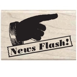 Гумовий штамп Studio G - News flash рука, 5.5x3.5, з дерев’яним блоком