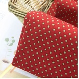 Цветной хлопок в горошек, р-р горошка 3 мм - кирпично-коричневый в оливковый горошек, размер:45х55см