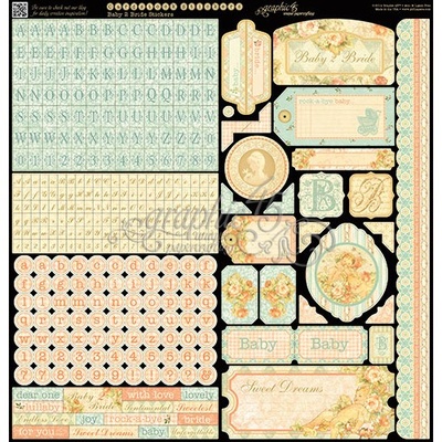 Набор скрапбумаги и декора Graphic 45 - Baby 2 Bride—Deluxe Collector's Edition, 30х30 см
