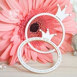 Чипборд ScrapBox — Проста кругла рамка з короною середня (2 шт.) Hr-109