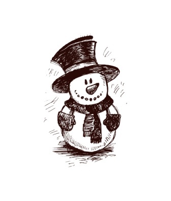 Акриловый штамп Christmas Stamp SR031 Снеговик, размер 2,5 * 4 см