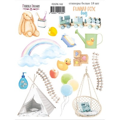 Набір наліпок (стікерів) 18 шт. Funny fox boy 182, ТМ Фабрика Декору