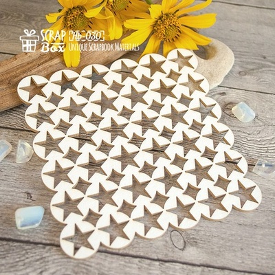 Чипборд ScrapBox — Фон - зірка у колах Hb-030