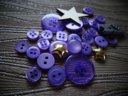 Набор пуговиц и декора от ScrapEgo - "Сиреневый микс", 30 элементов.