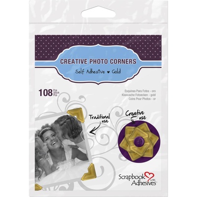 куточки для фото від Scrapbook Adhesives - Paper Photo Corners Self-Adhesive- Gold, 12м, 108 шт.