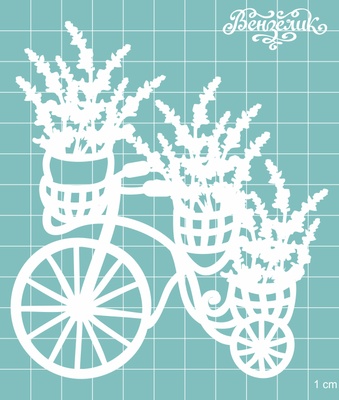 Чипборд від Вензелик - Велосипед з квітами 06, розмір: 103x116 мм