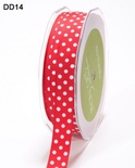 Лента GrosGrain/Dots, цвет красный/белый, ширина 1, 6 см, 90 см
