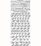 Наклейки от ScrapBerry`s "Алфавит рукописный", цвет золотистый