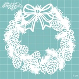 Чипборд от Вензелик - Новогодний веночек 01, размер: 102x100 мм
