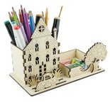 Заготовка ТМ Фабрика Декору - Дерев’яний органайзер "Старе місто" для олівців і паперу